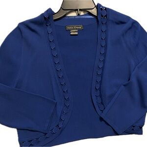 Women’s cropped blue cardigan